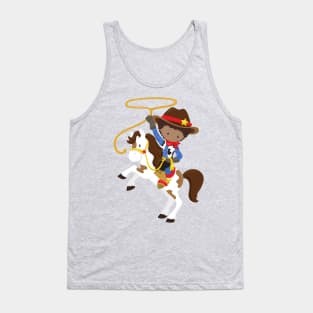 African American Boy, Cowboy, Sheriff, Lasso Tank Top